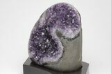 Amethyst Cluster With Wood Base - Uruguay #200008-2